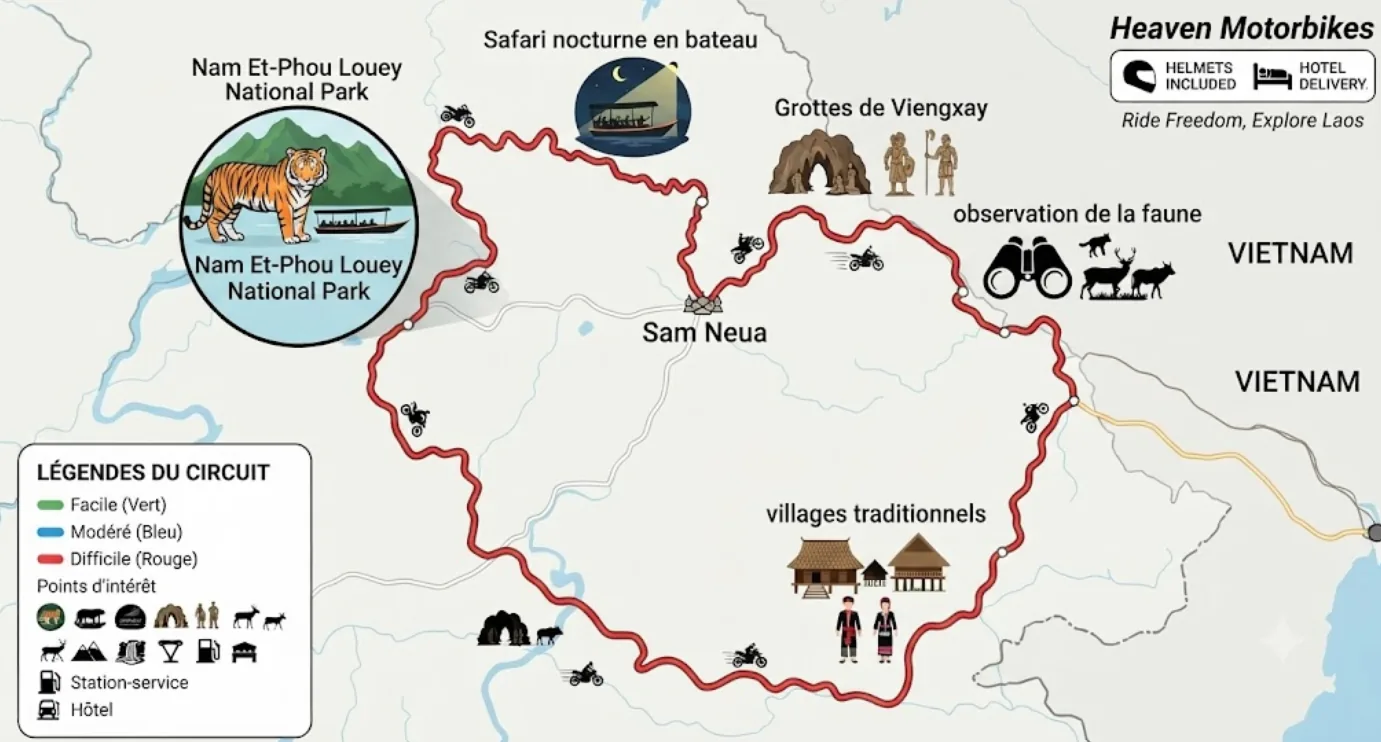 Nam Et–Phou Louey, Houaphanh, Laos — forested mountains on the motorbike loop