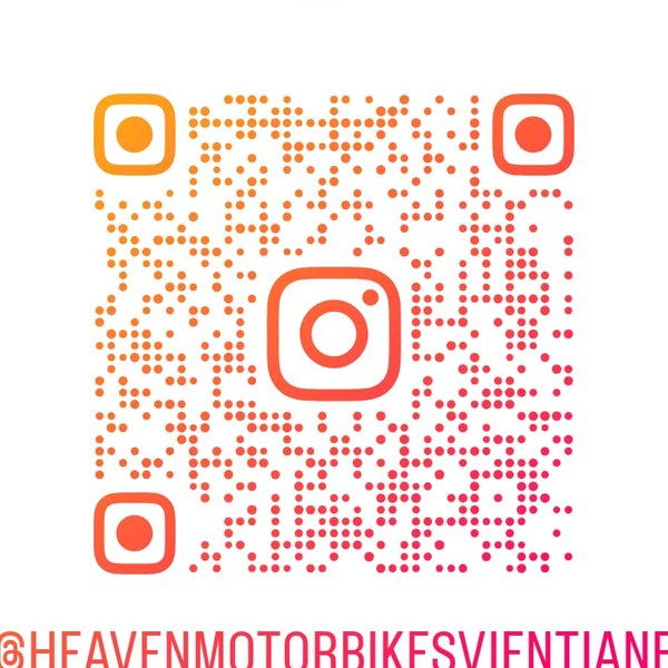 QR code linking to our Instagram account @heavenmotorbikesvientiane